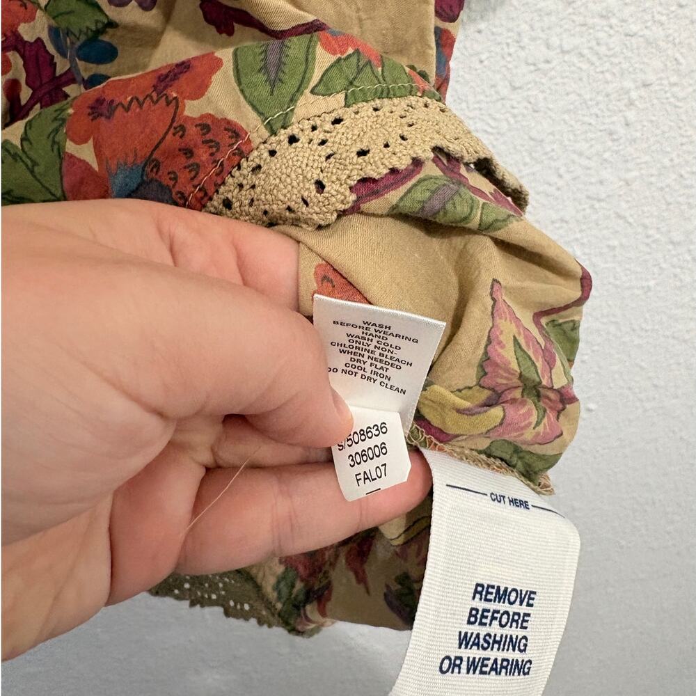 Vintage y2k Old Navy Floral Blouse Boho Baby Doll Cottage Fairy Puff Sleeve - Picture 5 of 7